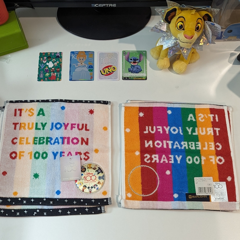 🌟 Rare Disney 100 Years Celebration Mini Towel – Exclusively from Japan! 🇯🇵🌈